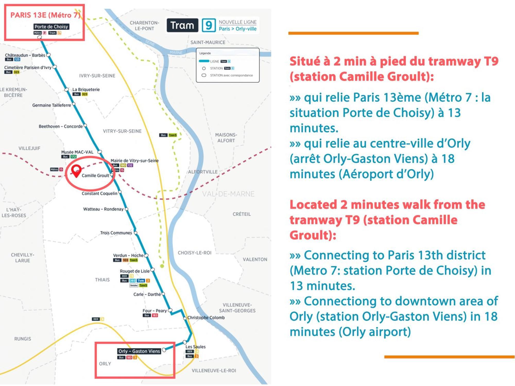 Appartement Parisien Neuf, Moderne Avec Une Grande Salon, 2 Chambres, 4 Lits, Parking Gratuit, 15Min De Paris Et 13 Min Aeroport Orly Vitry-sur-Seine Luaran gambar